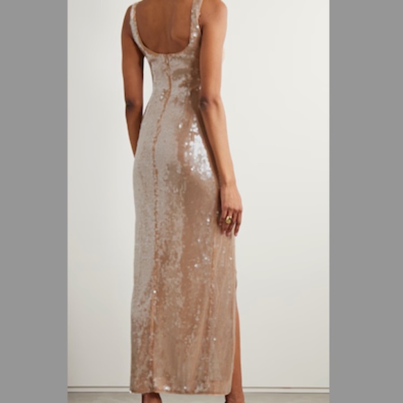 STAUD Sequin Dress in Nude and Silver - Picture 2 of 6